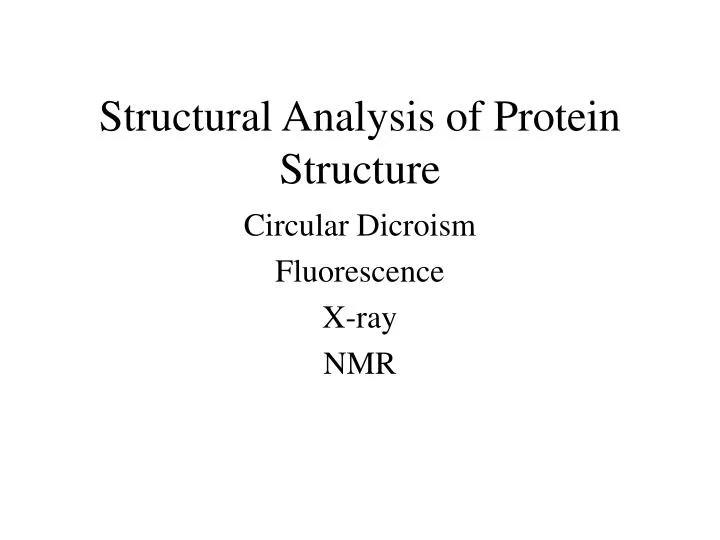 structural analysis of protein structure n.