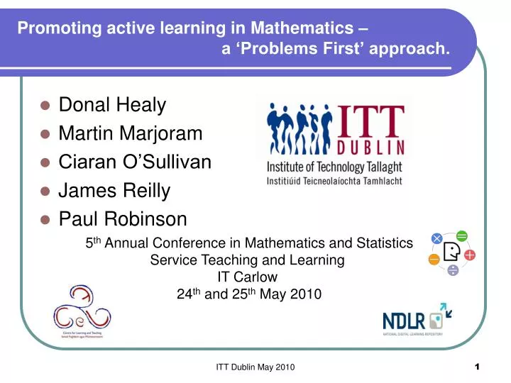 PPT Promoting active learning in Mathematics a ‘Problems First