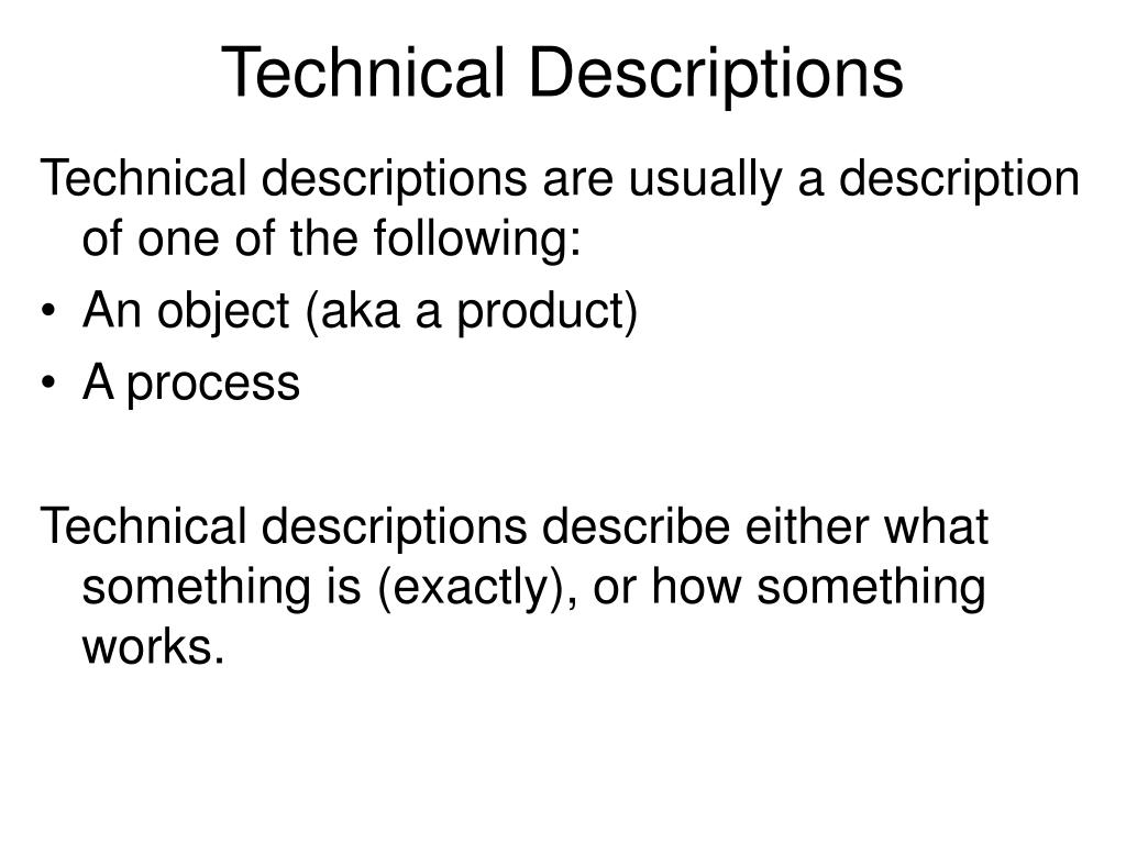 technical description presentation