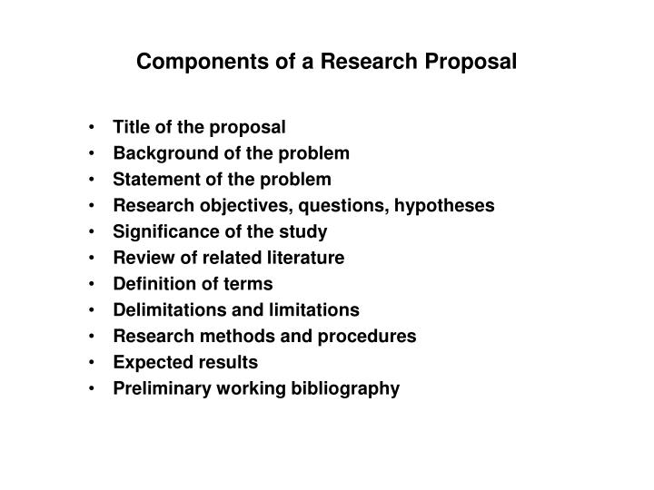 what are components of research proposal