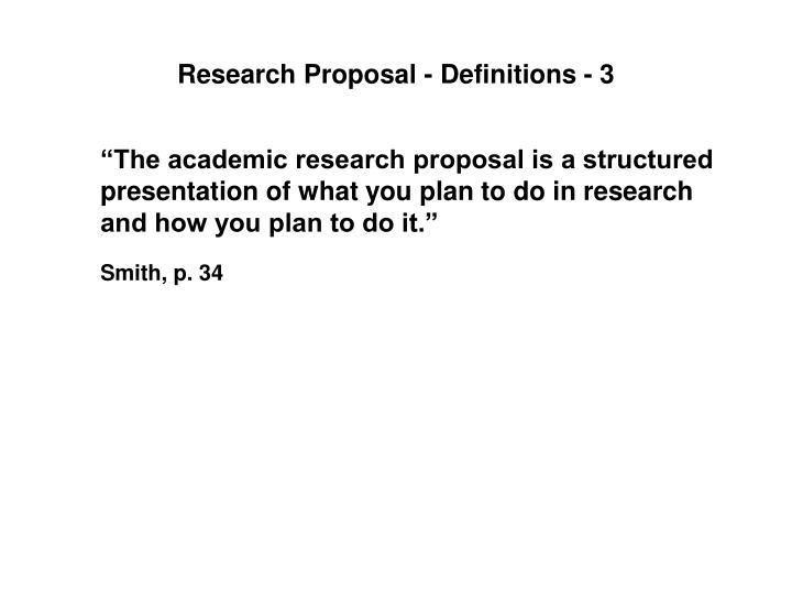 the best definition of research proposal