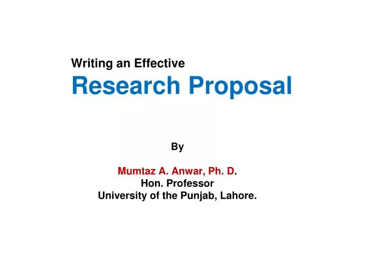 reasons for writing research proposal