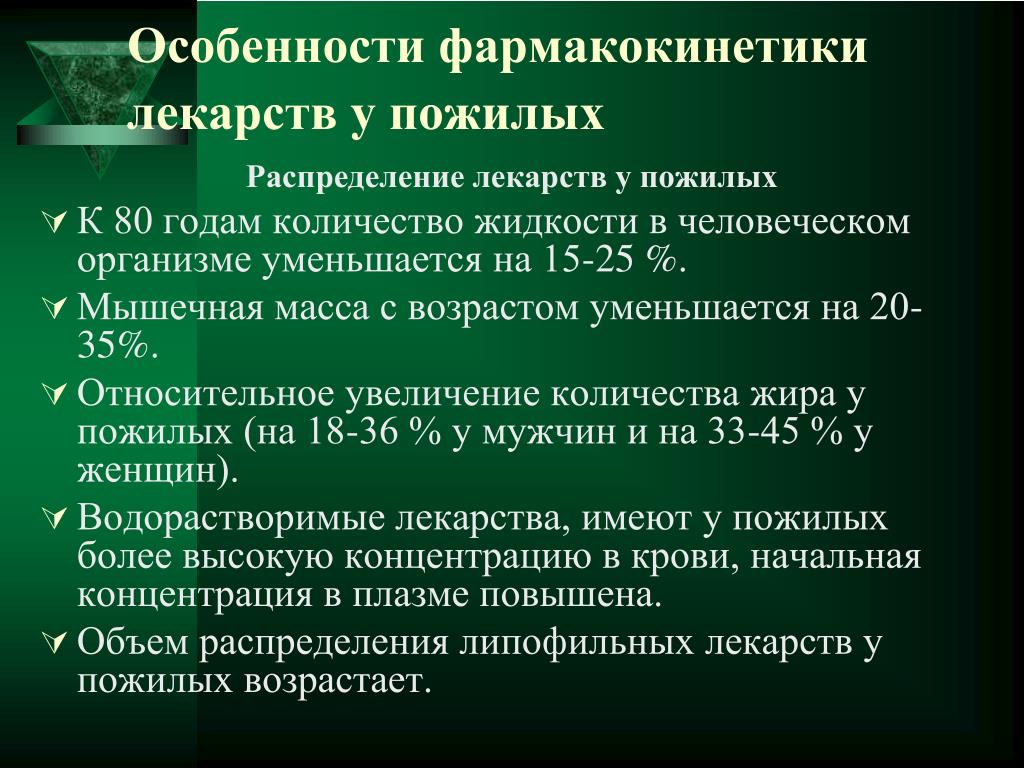Лицам пожилого возраста лекарственные препараты назначаются. Особенности фармакокинетики. Возрастные особенности фармакокинетики. Особенности фармакокинетики у пожилых. Особенности фармакокинетики у пожилых пациентов.