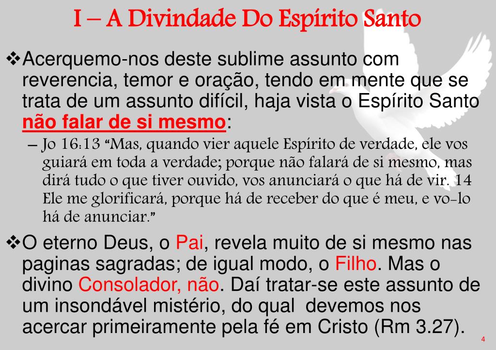 O espírito santo e a divindade