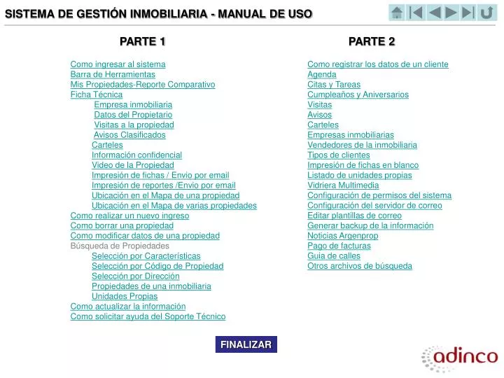 PPT - SISTEMA DE GESTIÓN INMOBILIARIA - MANUAL DE USO PowerPoint  Presentation - ID:6929501
