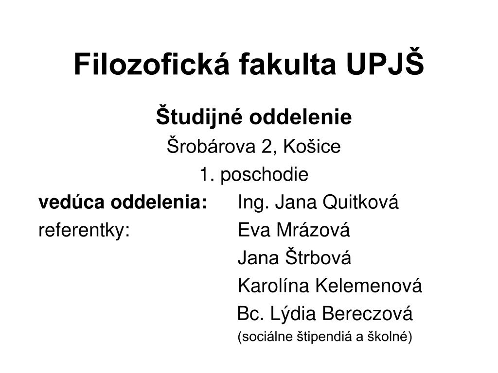 PPT - Filozofická fakulta UPJŠ PowerPoint Presentation, free download -  ID:6930037