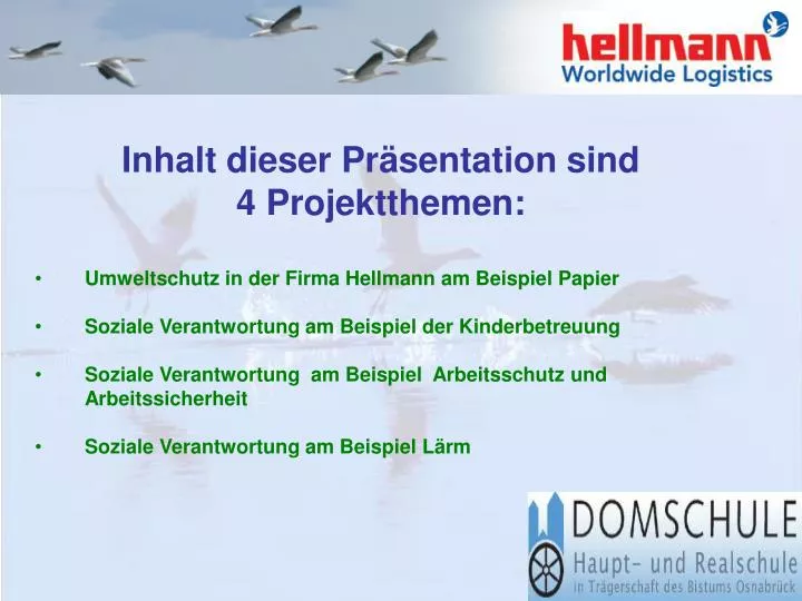 Ppt Inhalt Dieser Prasentation Sind 4 Projektthemen Powerpoint Presentation Id