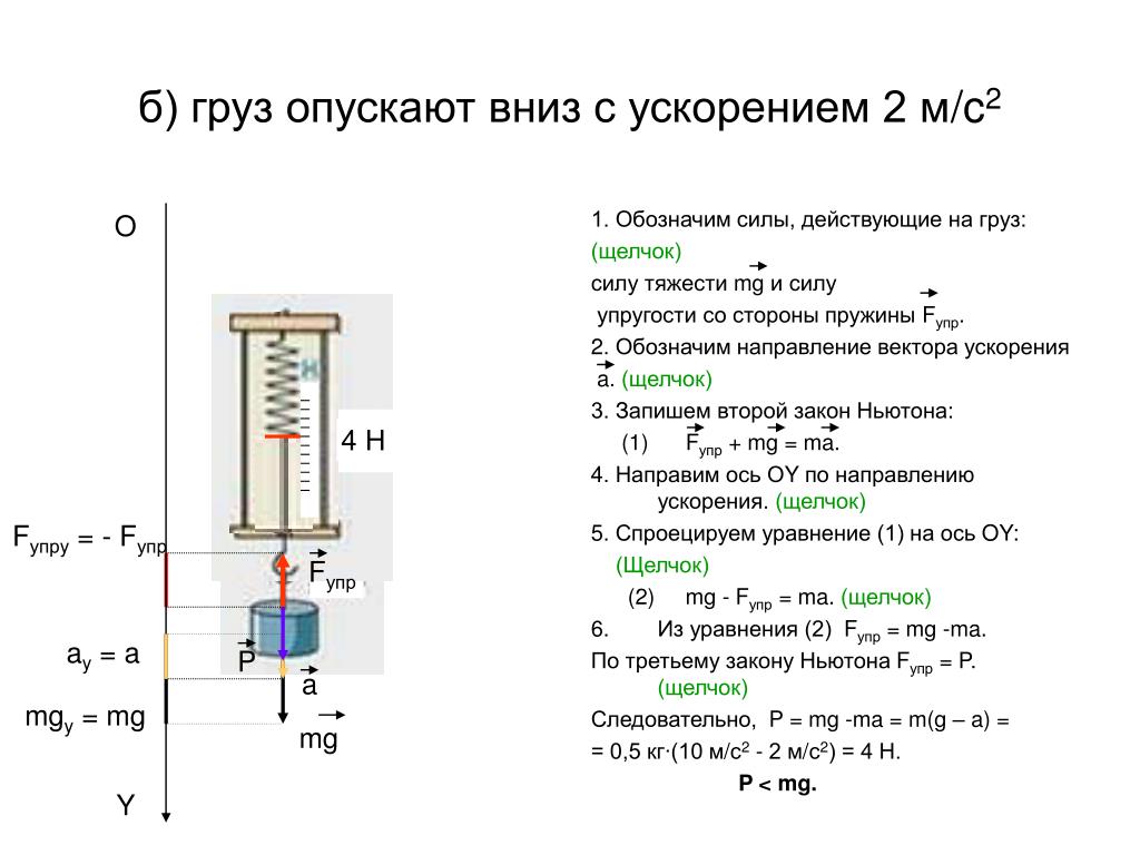 Какой газ опускается вниз. Сила упругости действующая на груз. Силы действующие на пружину с грузом. Сила тяжести формула действующая с грузом. Силы действующие на груз.