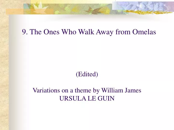 ursula le guin the ones who walk away ursula le guin the ones who walk away