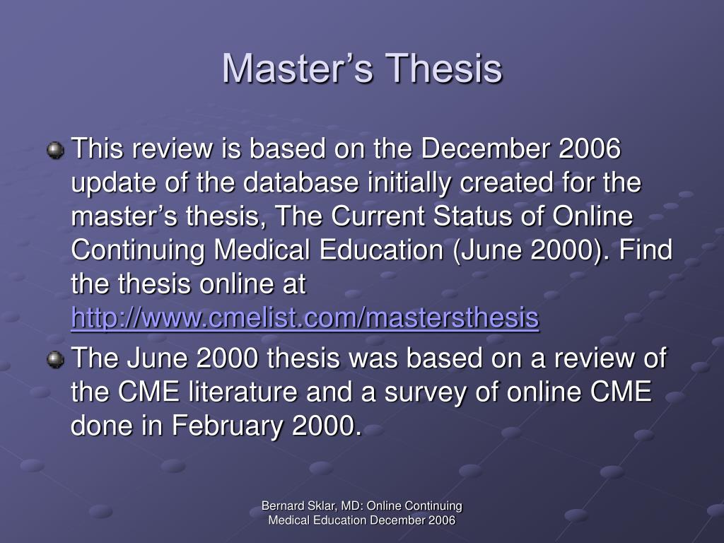Master thesis 2006