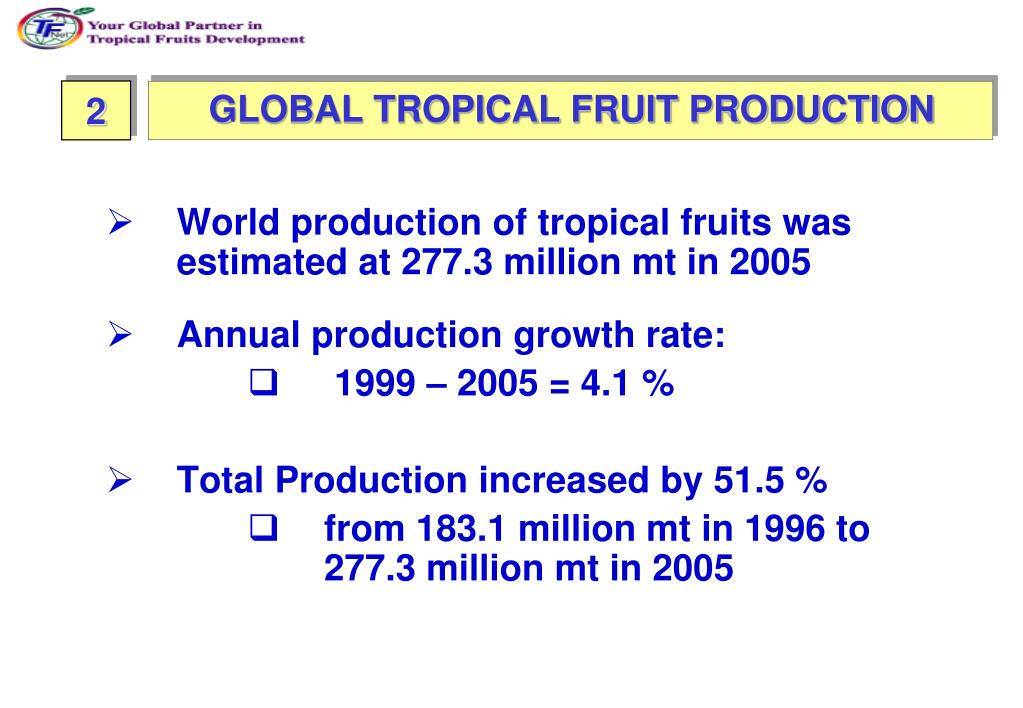 PPT - GLOBAL PRODUCTION AND MARKET TREND OF TROPICAL FRUITS PowerPoint ...