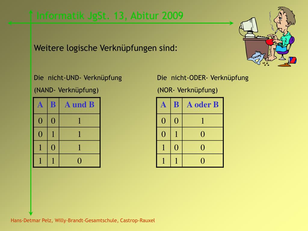 PPT - Dualzahlen und ihre logischen Verknüpfungen PowerPoint ...