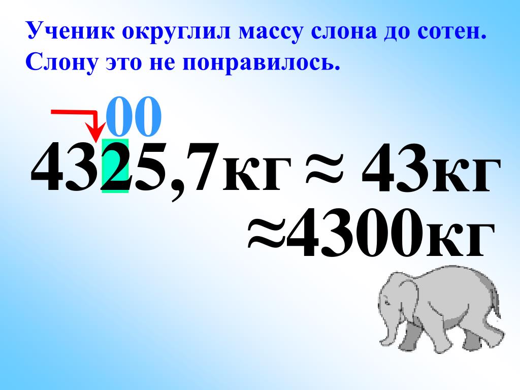 Слон сколько кг. Округление десятичных дробей. Средний вес слона. Округлить до сотен. Округление массы.