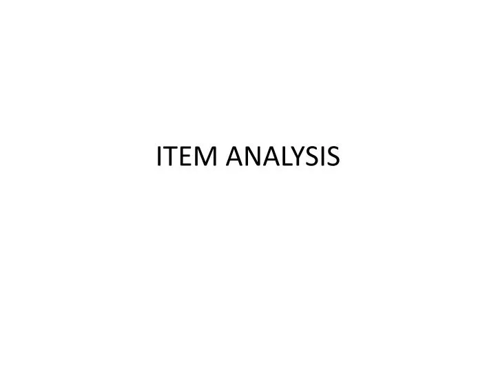 item analysis n.