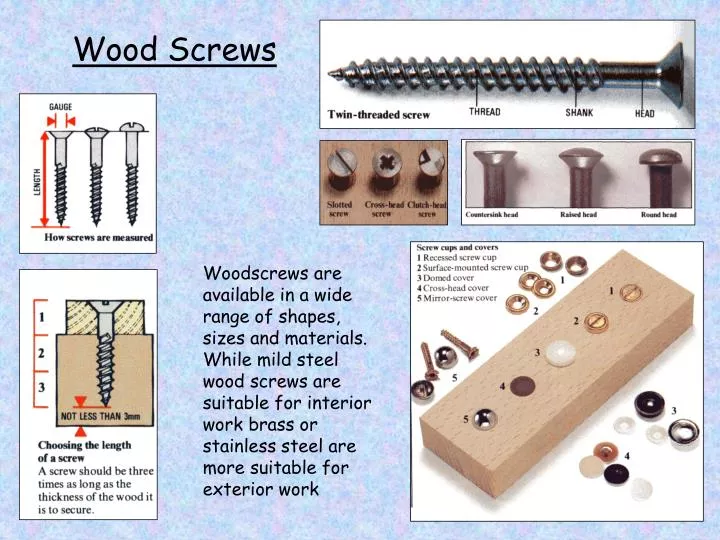 PPT Wood Screws PowerPoint Presentation, free download ID6937435