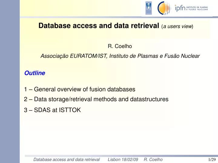 PPT - Database access and data retrieval ( a users view ) PowerPoint ...