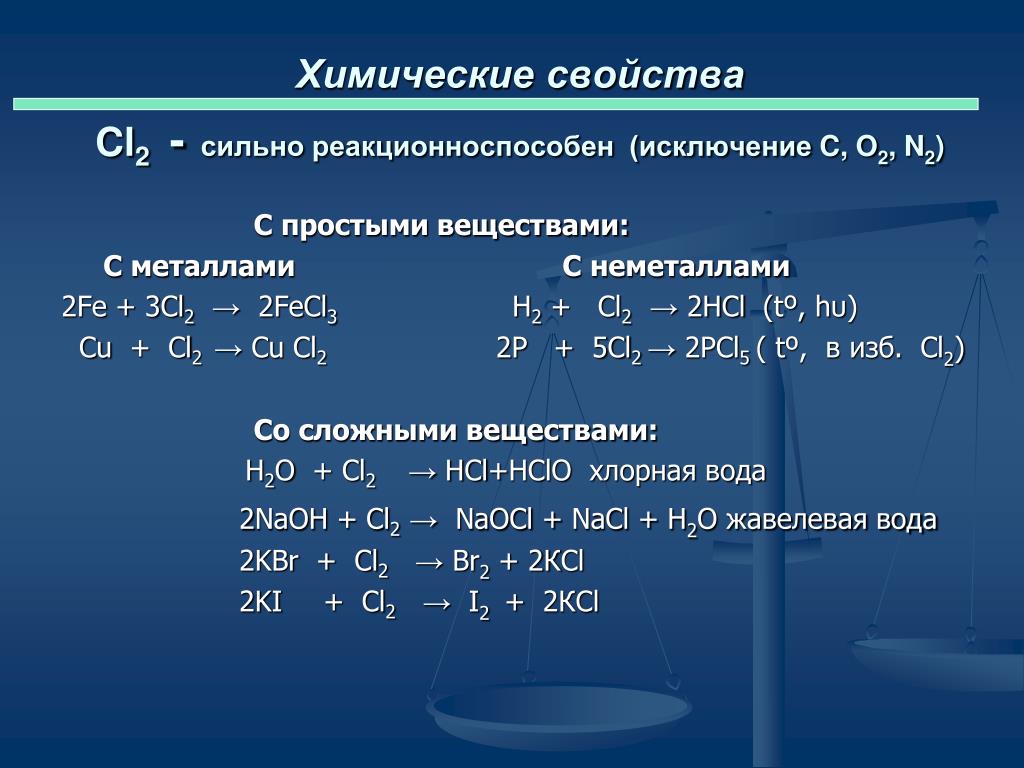 Соединение металла с хлором