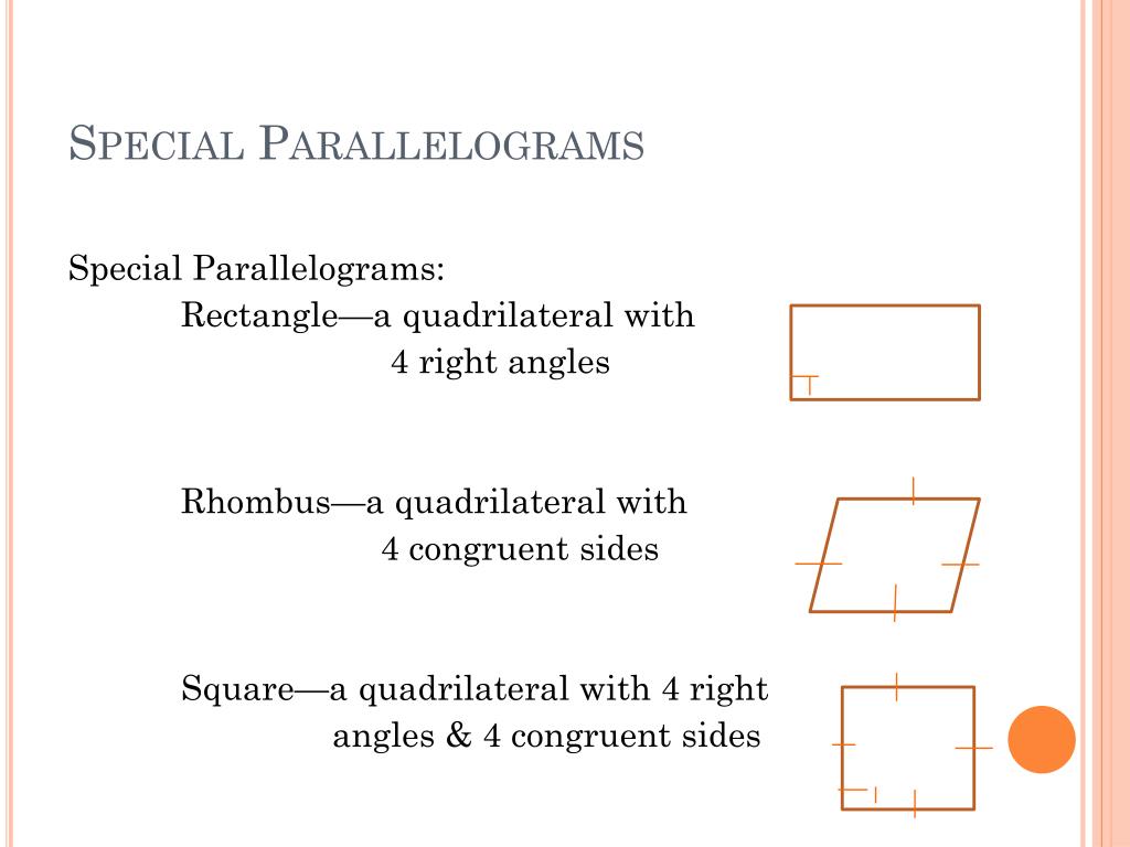 special parallelograms assignment active