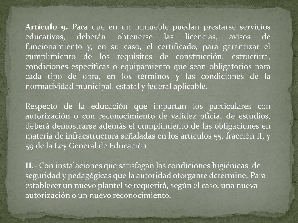 PPT - LEY GENERAL DE LA INFRAESTRUCTURA FÍSICA EDUCATIVA TEXTO VIGENTE