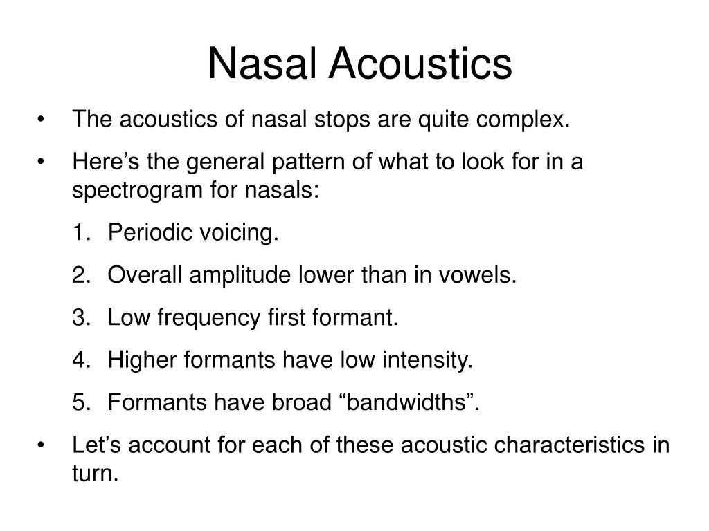 PPT Nasal Acoustics PowerPoint Presentation Free Download ID 6942671