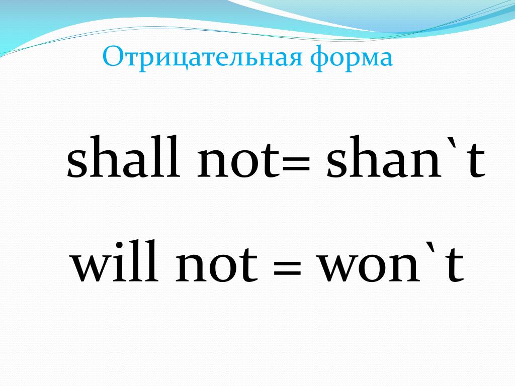 We won t win перевод. Отрицательная форма глагола shall. Отрицательная форма. Will be отрицательная форма. Shall will отрицательные формы.