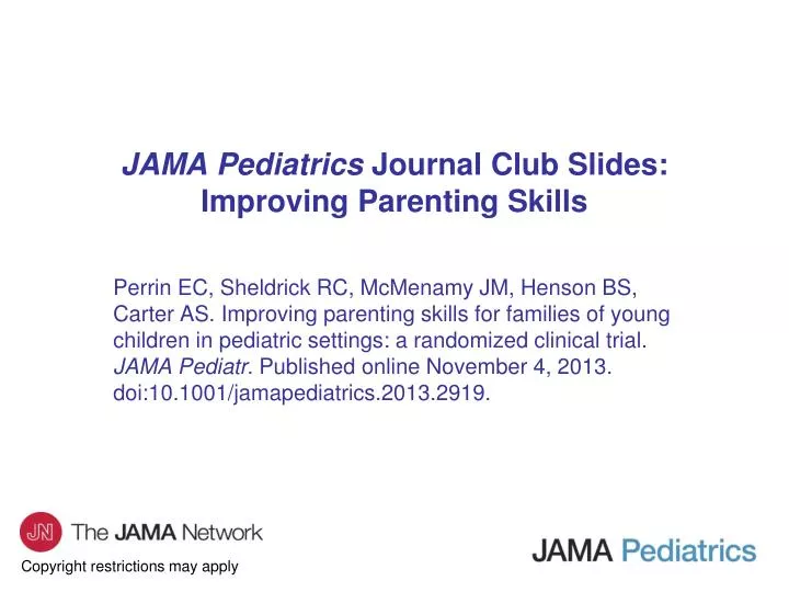 journal club presentation topics in pediatrics