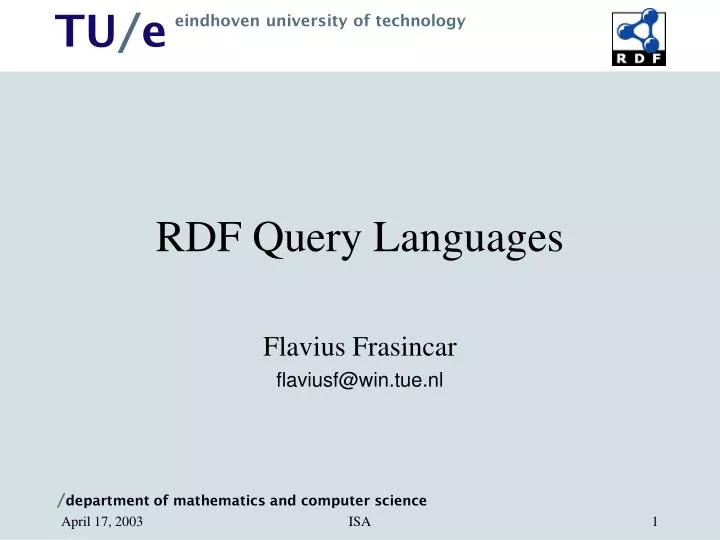 PPT - RDF Query Languages PowerPoint Presentation, free download - ID ...
