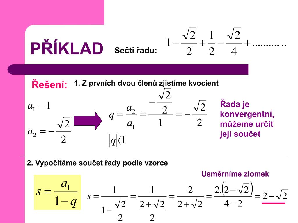 PPT - NEKONEČNÁ GEOMETRICKÁ ŘADA PowerPoint Presentation, free download -  ID:6945070
