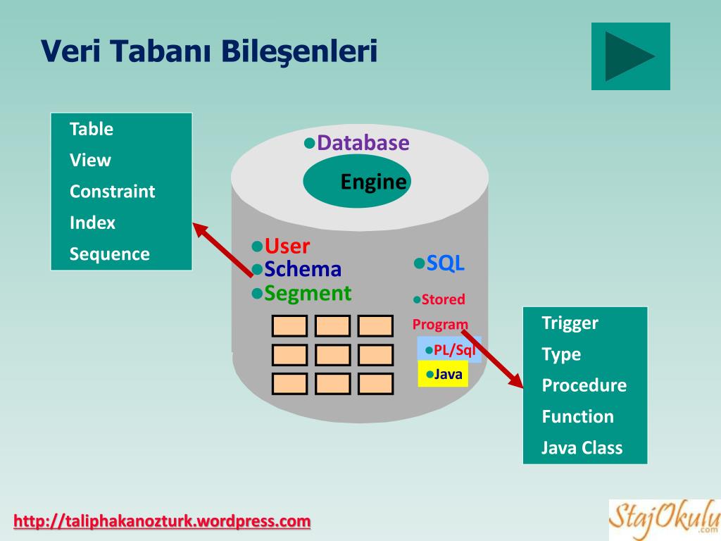 User schema. Database engine SQL. Veri. IDS bileşenleri. Trigger java.