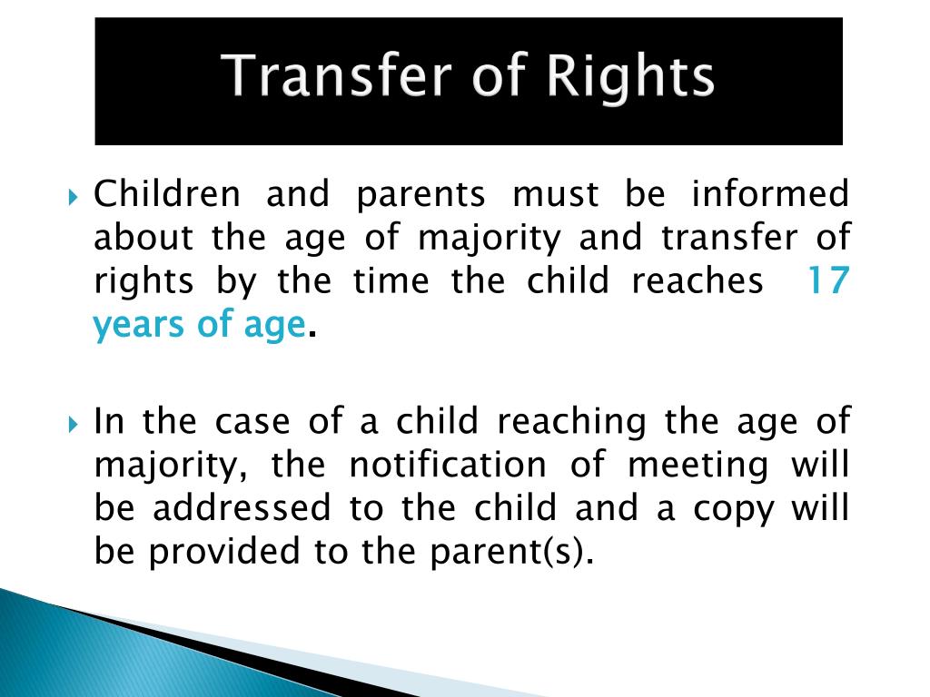 transfer of rights special education
