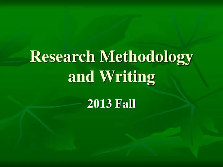 research methodology and writing n.