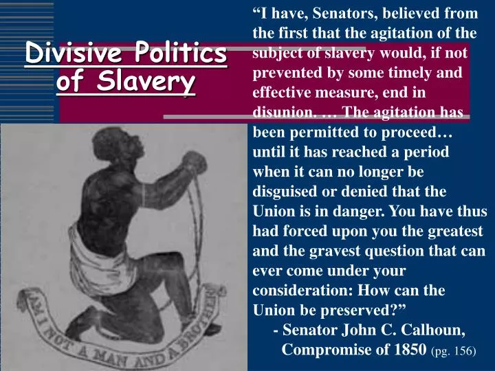 divisive politics of slavery n.
