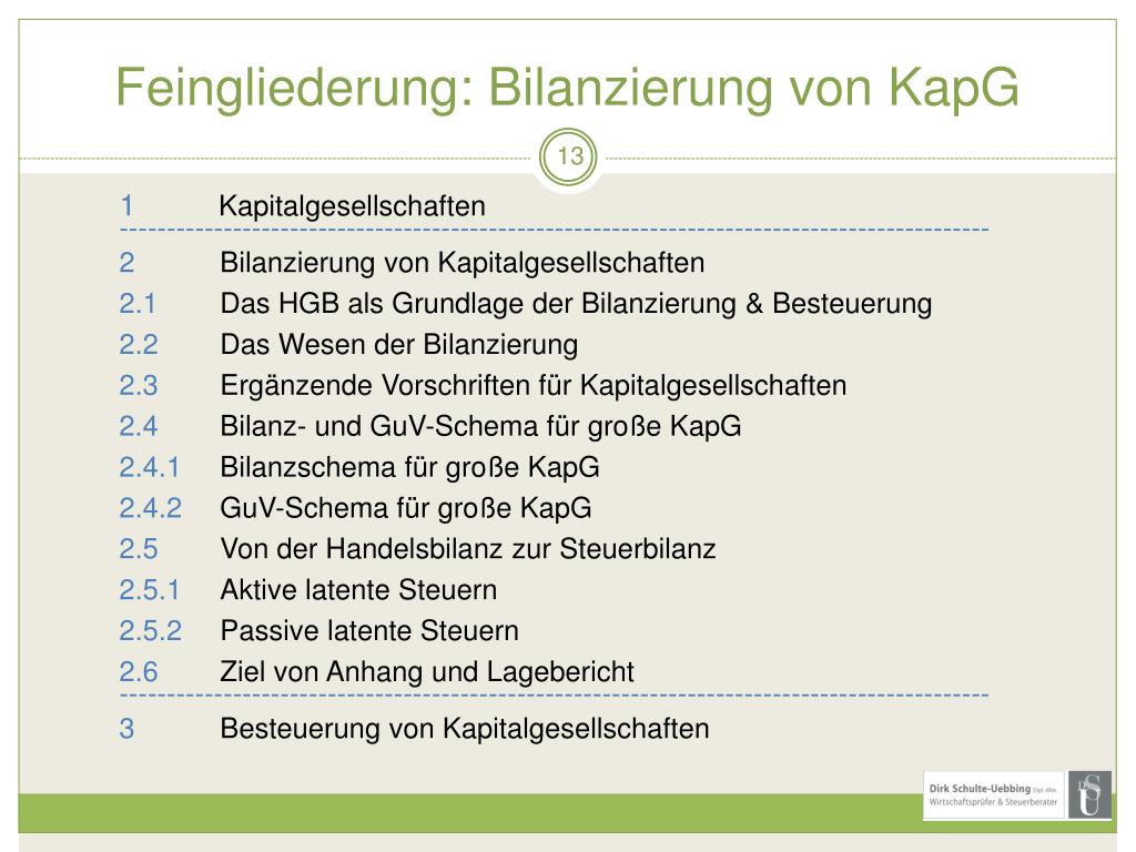 PPT - Bilanzierung Und Besteuerung Von Kapitalgesellschaften TU ...