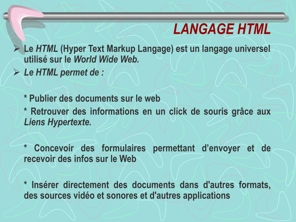 présentation de langage html