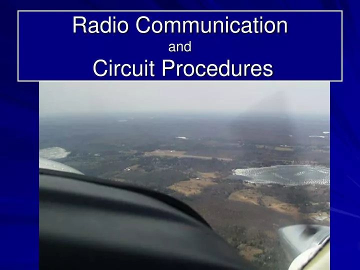 radio communication and circuit procedures n.