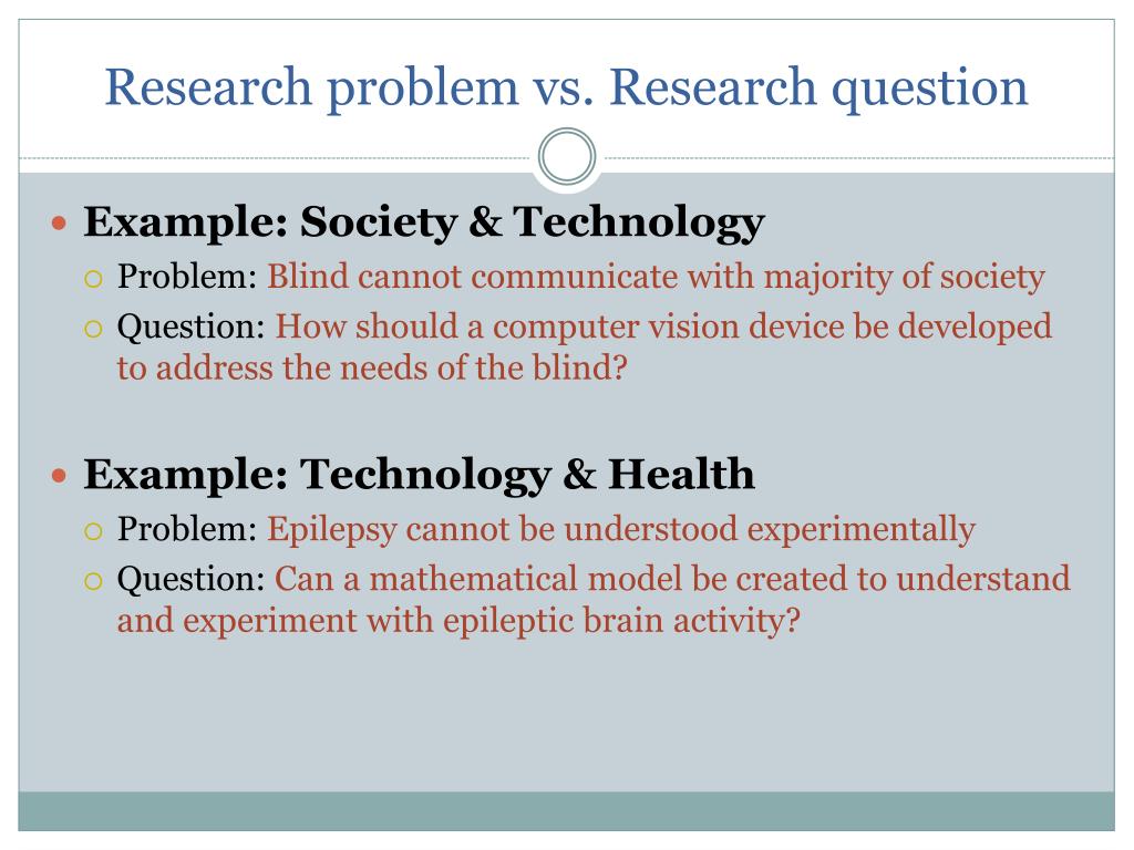 difference of statement of the problem and research question