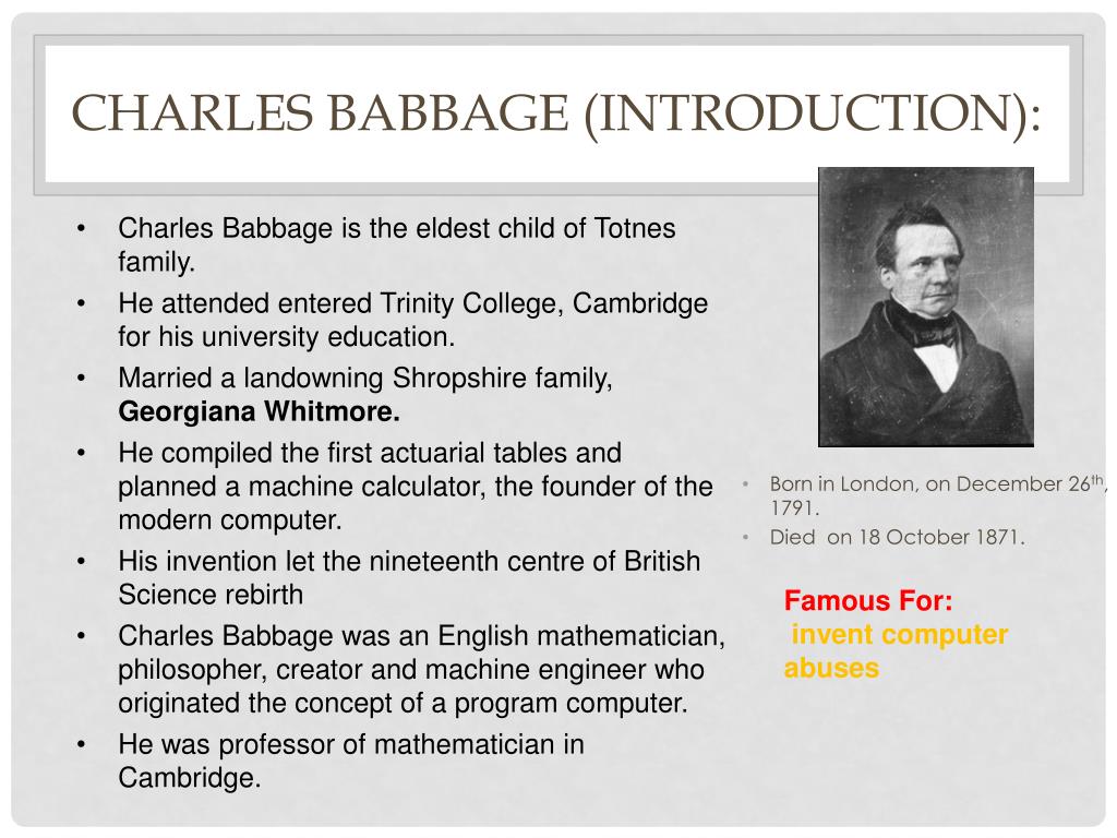 essay on charles babbage in 300 words