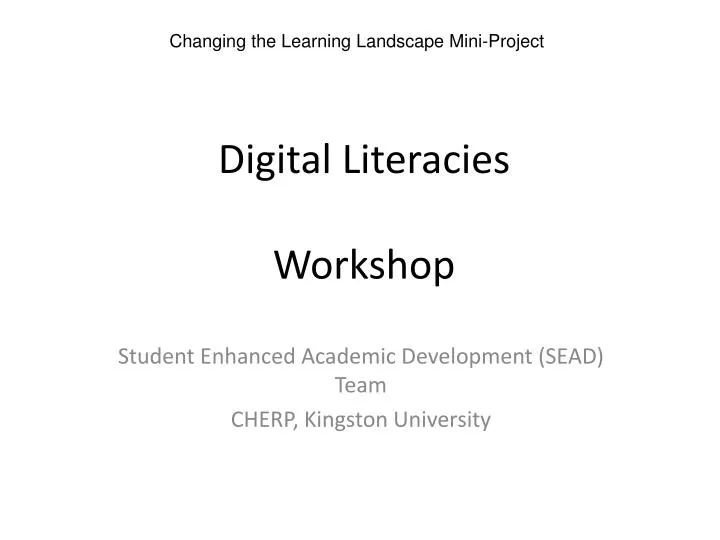 digital literacies workshop n.