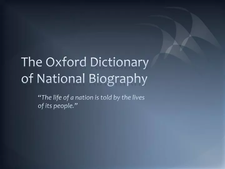 biography in oxford dictionary