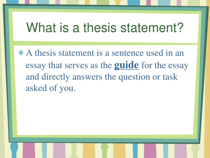 what is a thesis statement in a presentation