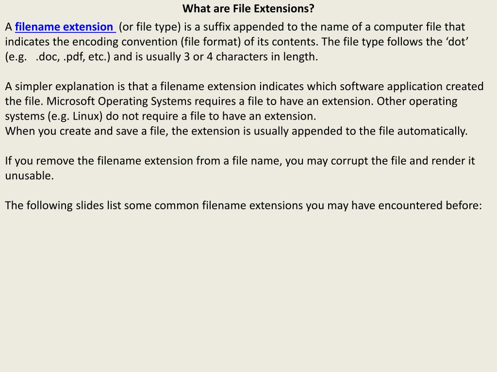 What is a file extension? 