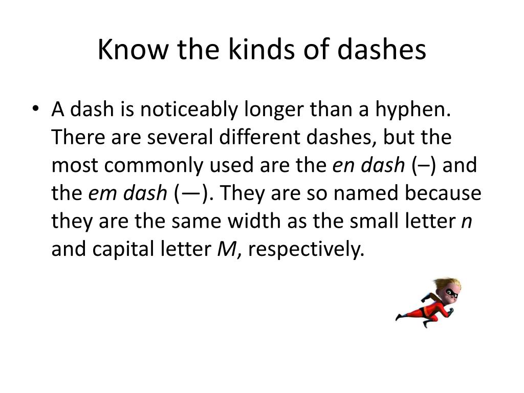 a presentation consists of many dash