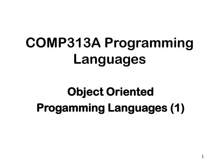 PPT - COMP313A Programming Languages PowerPoint Presentation, free ...