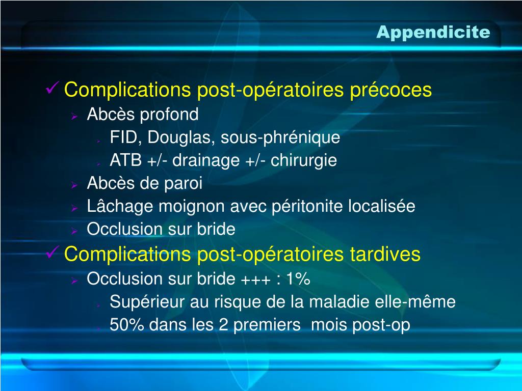 Base de remboursement appendicite