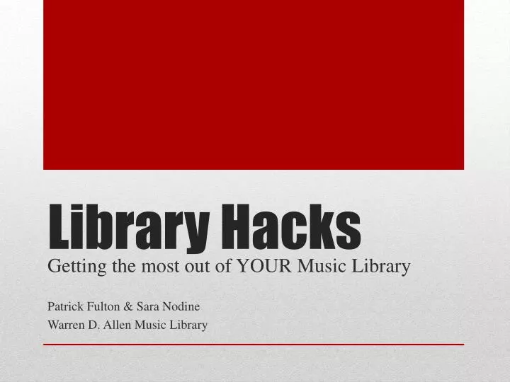library hacks n.