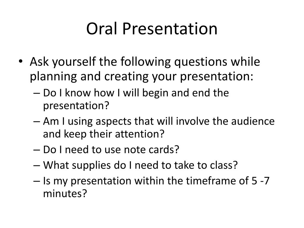 oral presentation genres