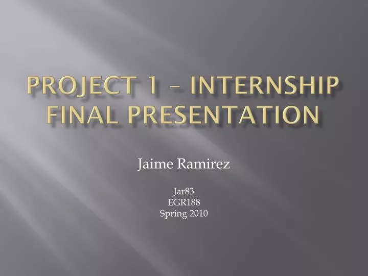 PPT Project 1 Internship Final Presentation PowerPoint Presentation 