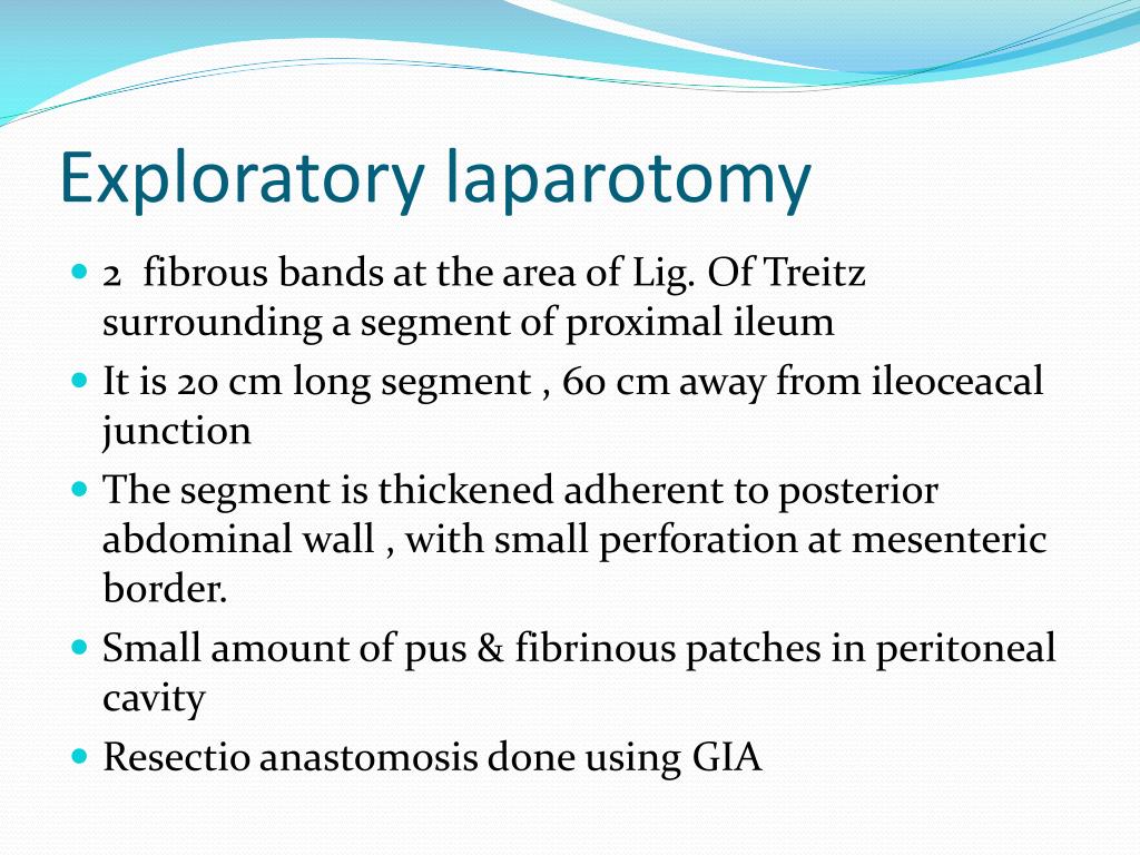 case study for exploratory laparotomy