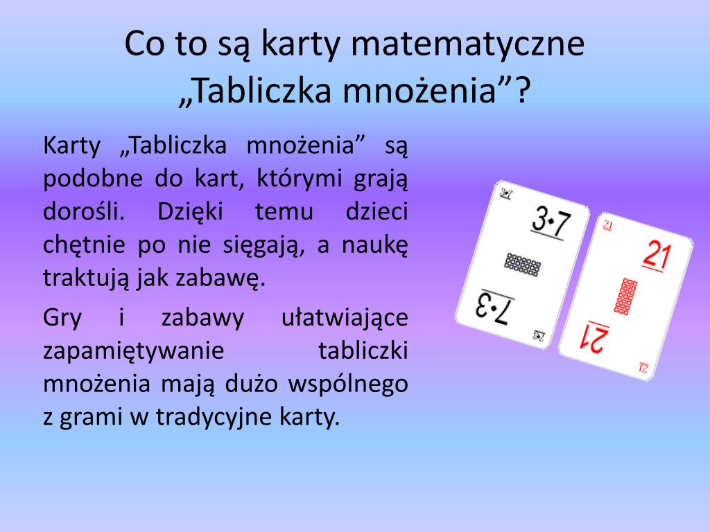 Gry Matematyczne Z Tabliczką Mnożenia PPT - Licz i baw się – gry z tabliczką mnożenia PowerPoint Presentation