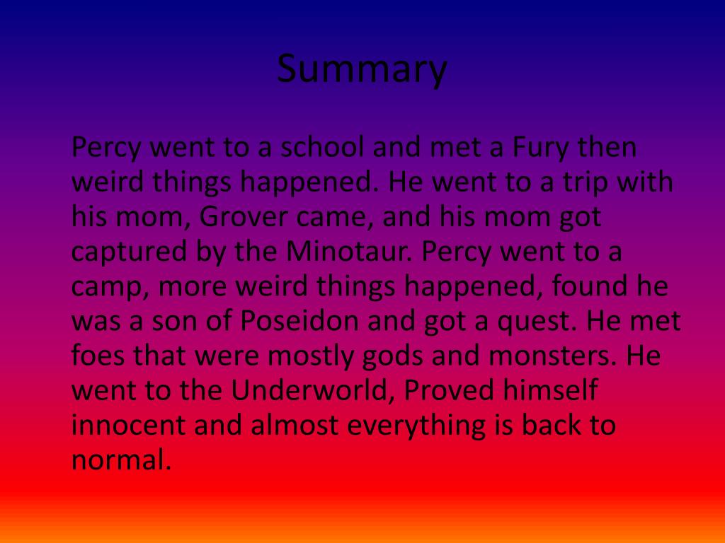 PPT Percy Jackson PowerPoint Presentation Free Download ID 6963020